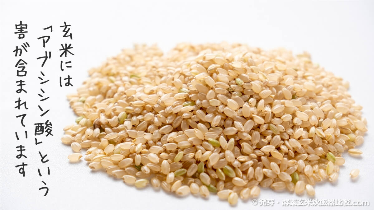玄米にはアブシシン酸という害が含まれています。