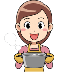 炊き立てのご飯を持っているの女性